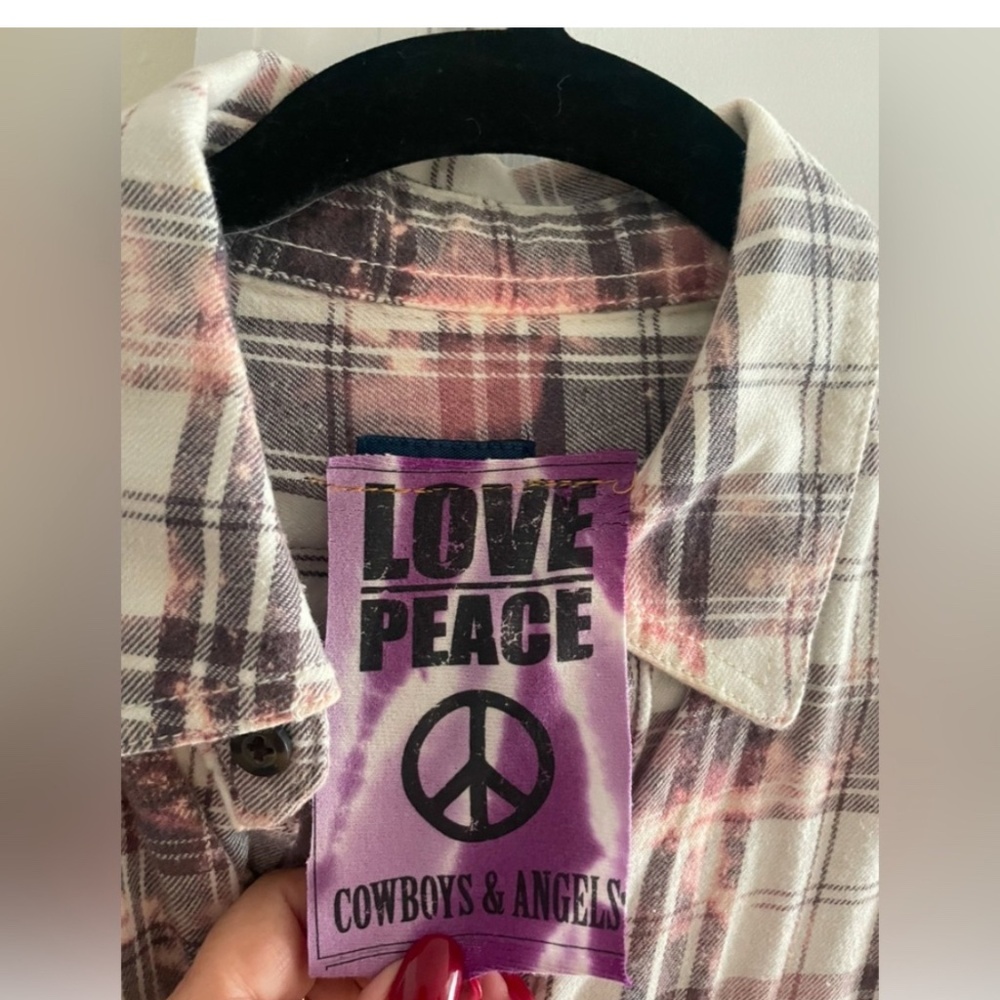 Love Peace Cowboys Angels Tie Dye Woman's Grateful Dead Shirt Top Vintage